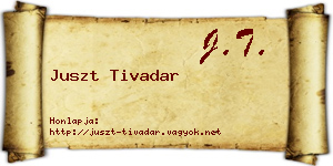Juszt Tivadar névjegykártya
